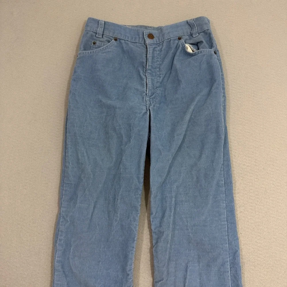 Vintage Levis Corduroy Pants Teen 28x34 USA Made 70s High Waist Flare Bootcut